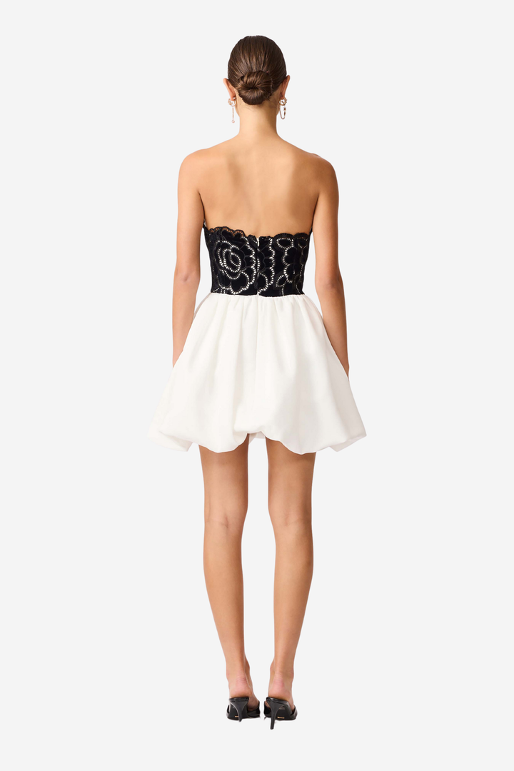 Eris Strapless Mini Dress Black/White
