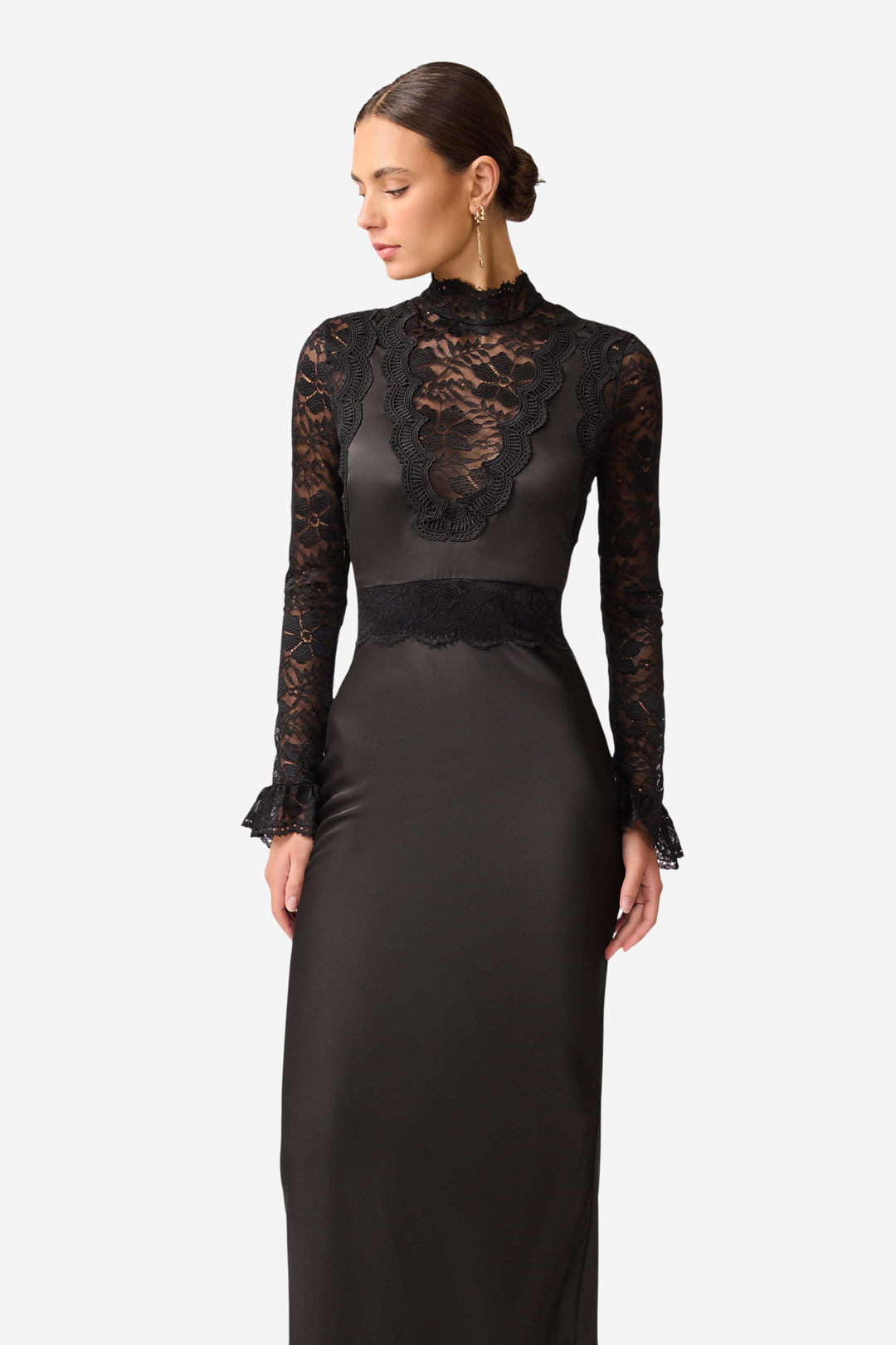 Margot Long Sleeve Gown Black