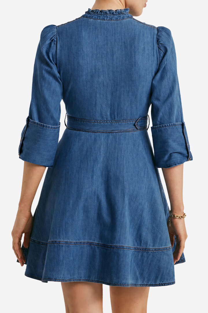Denim Mini Dress Dark Blue