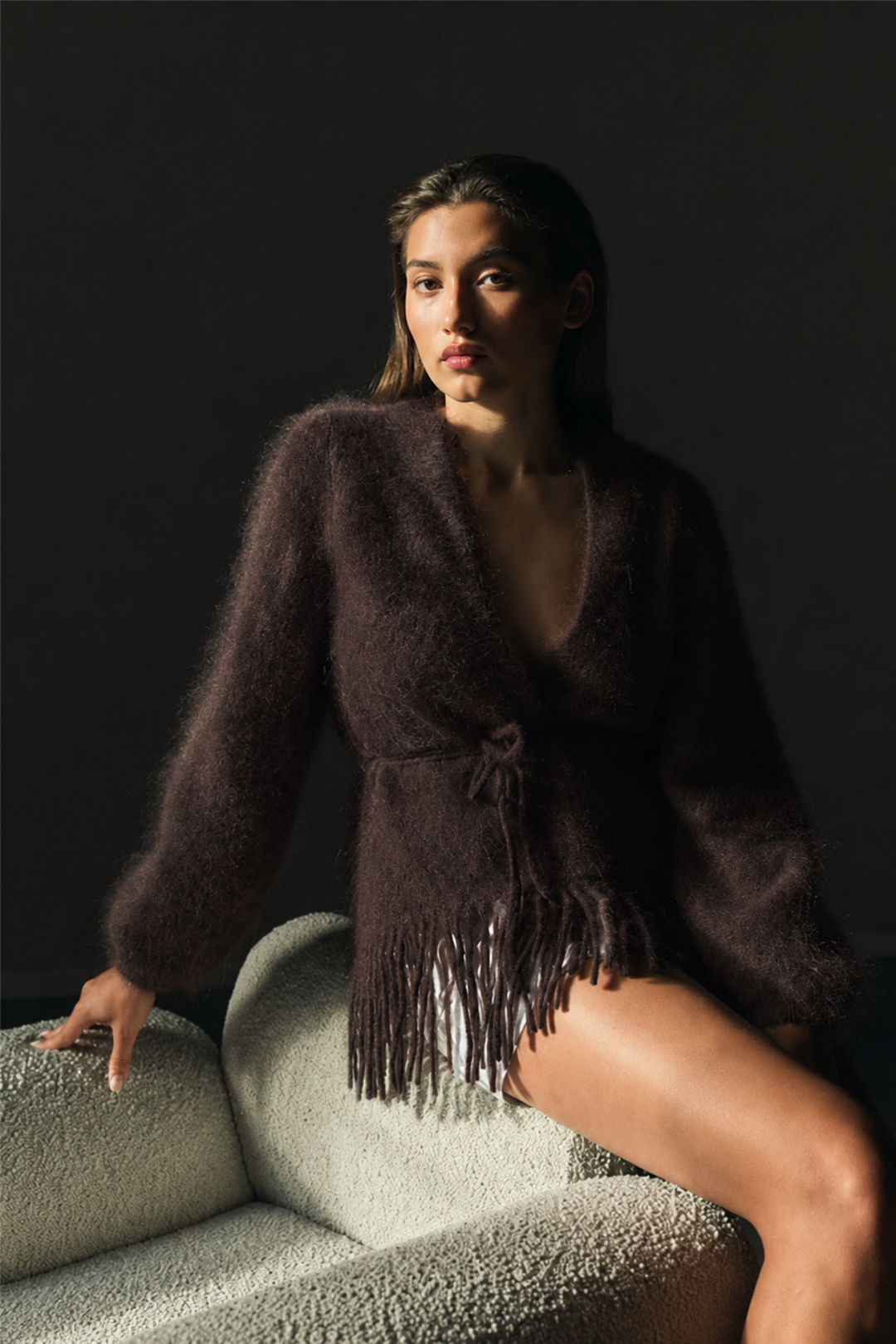 Fidele Chunky Cardigan Dark Brown