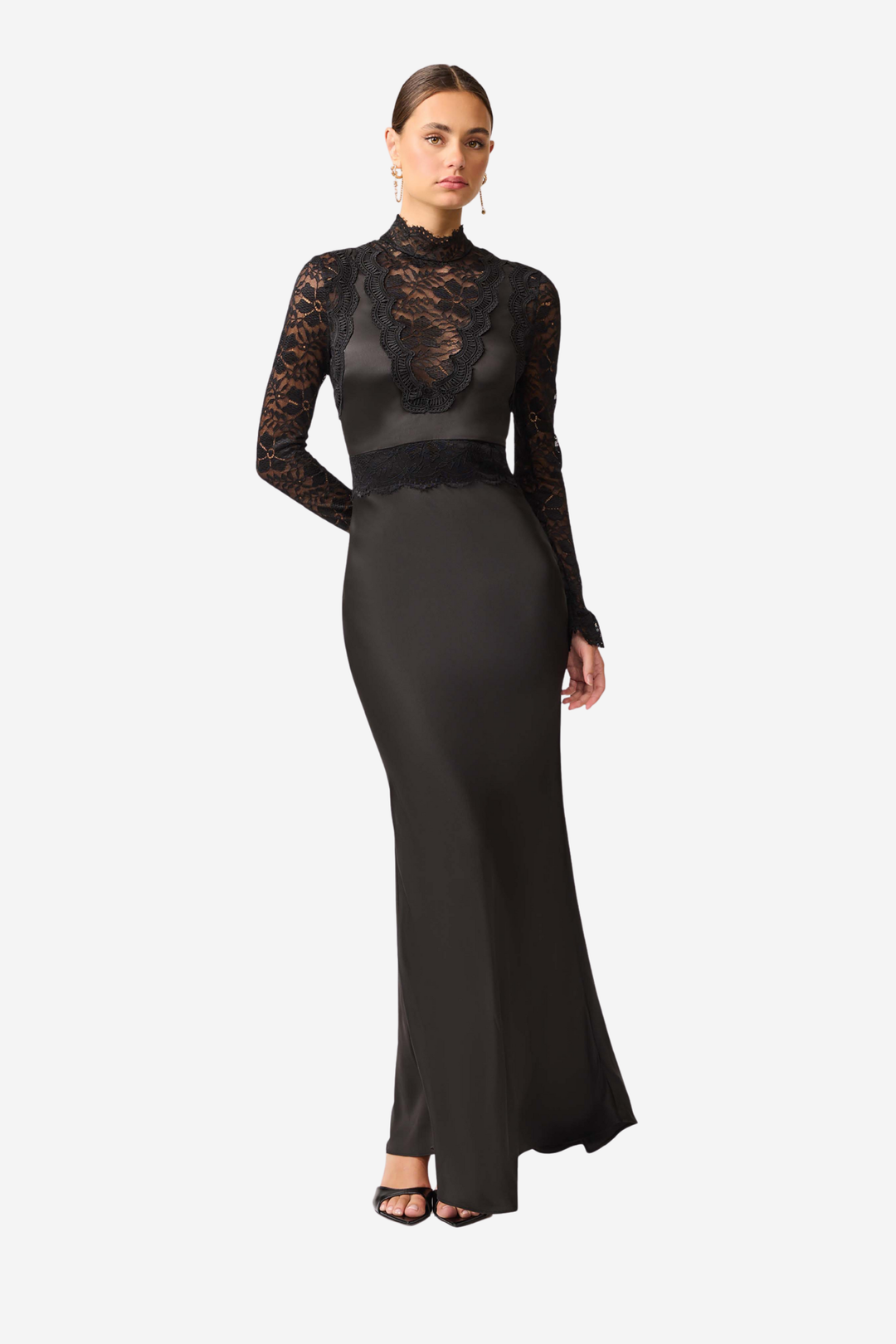 Margot Long Sleeve Gown Black