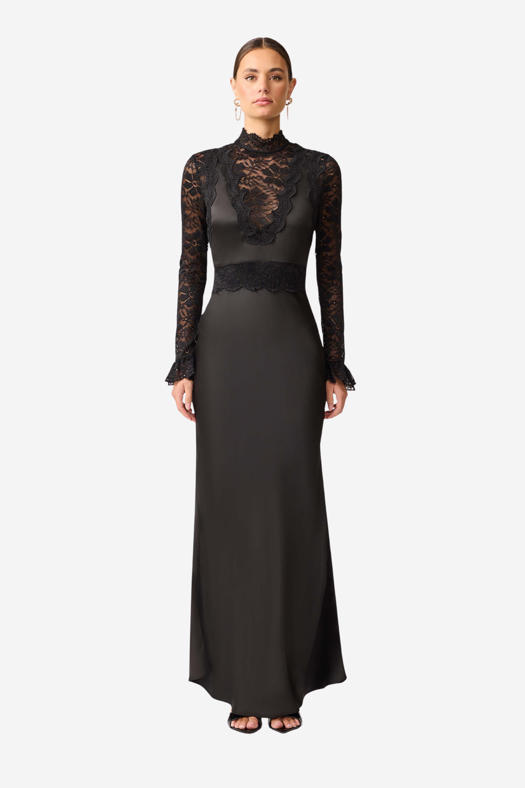 Margot Long Sleeve Gown Black