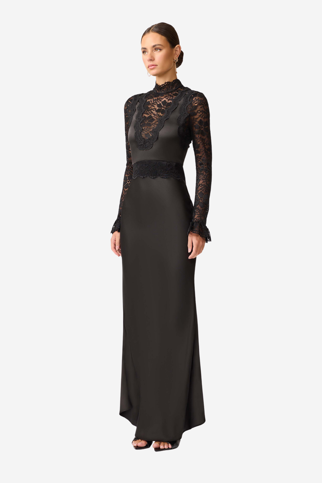 Margot Long Sleeve Gown Black