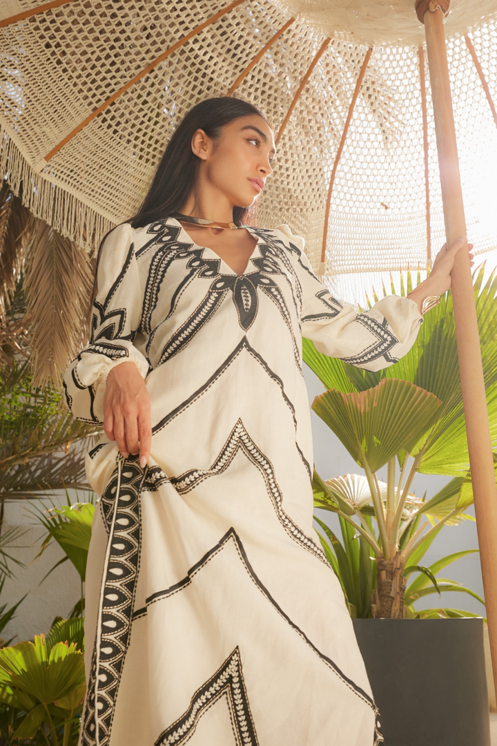 Hillary Kaftan Antique White