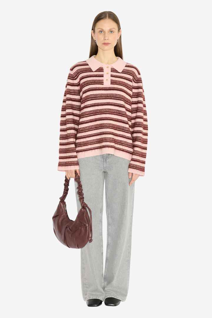 Olivia Wool Polo Lt. Pink Mix