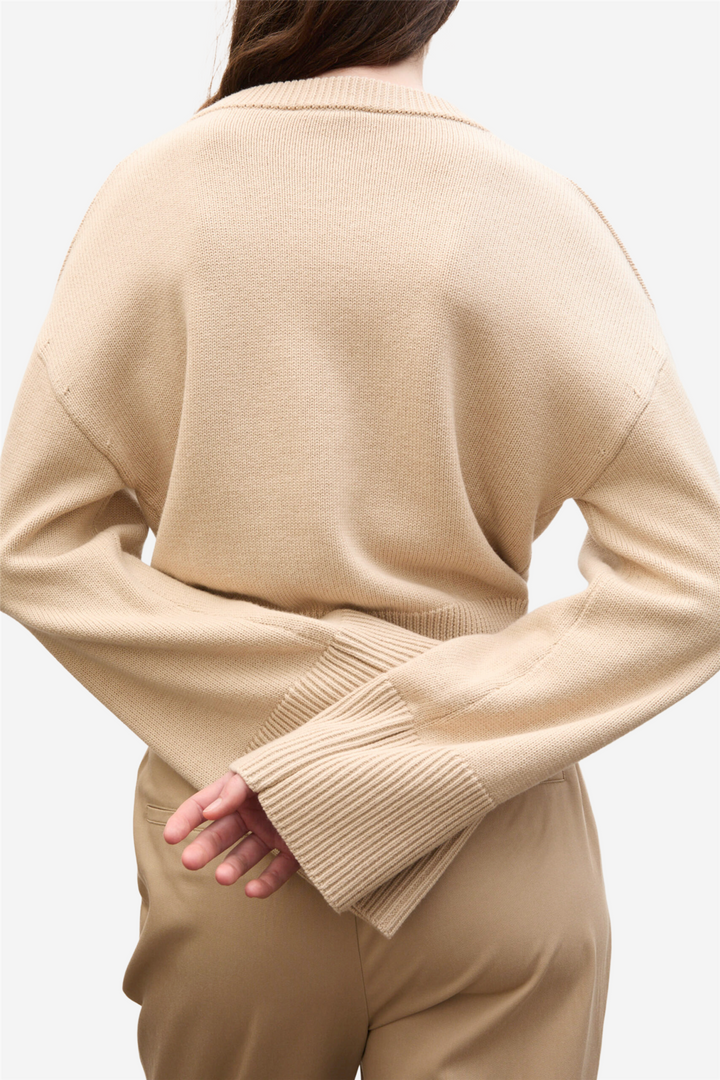 Wide Sleeve Cardigan Soft Sand