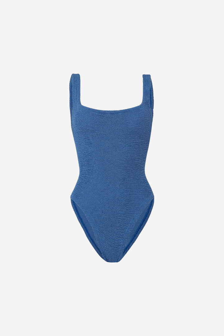 Square Neck Swim Metallic Denim