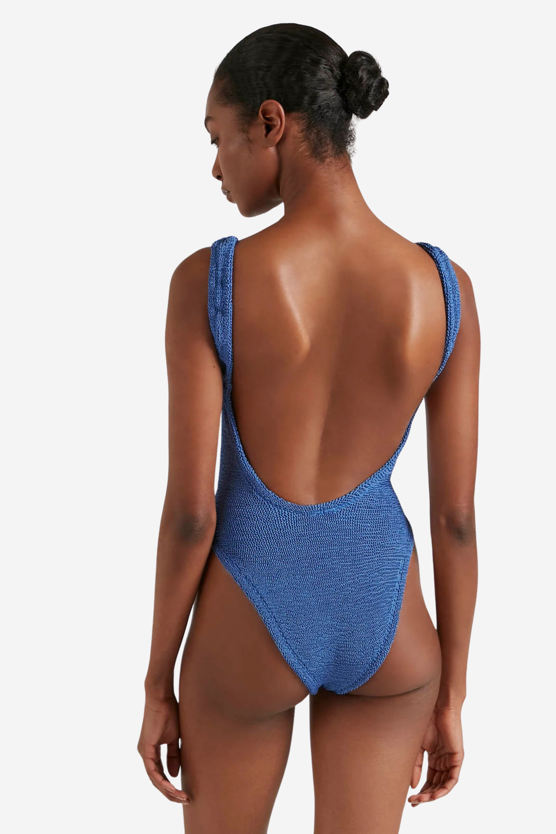 Square Neck Swim Metallic Denim
