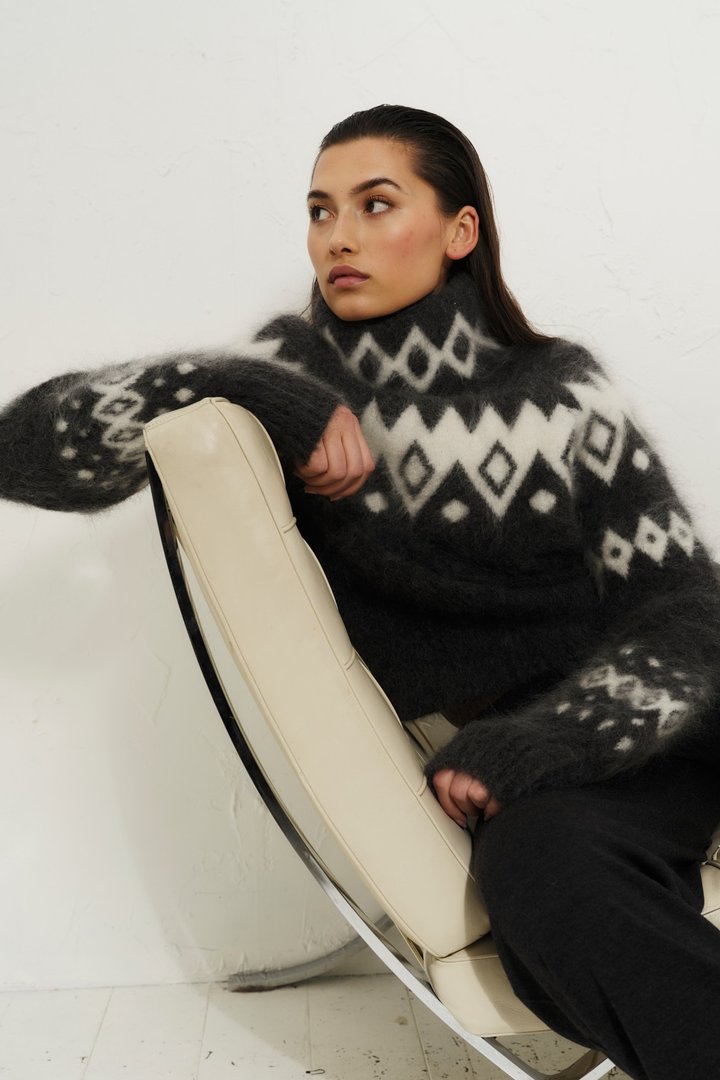 Kylie Chunky Sweater Charcoal