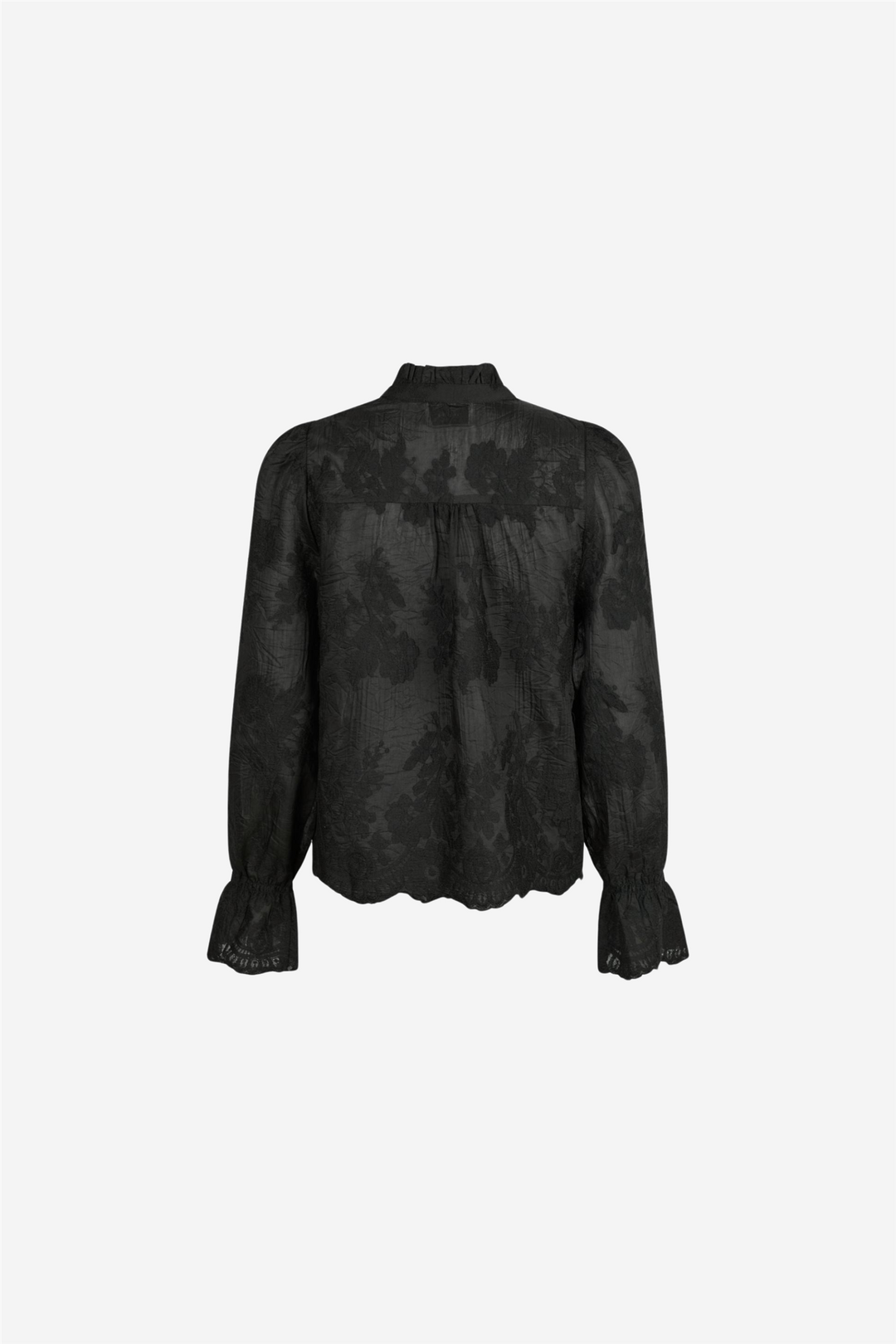 Amara Big Embroidery Blouse Black
