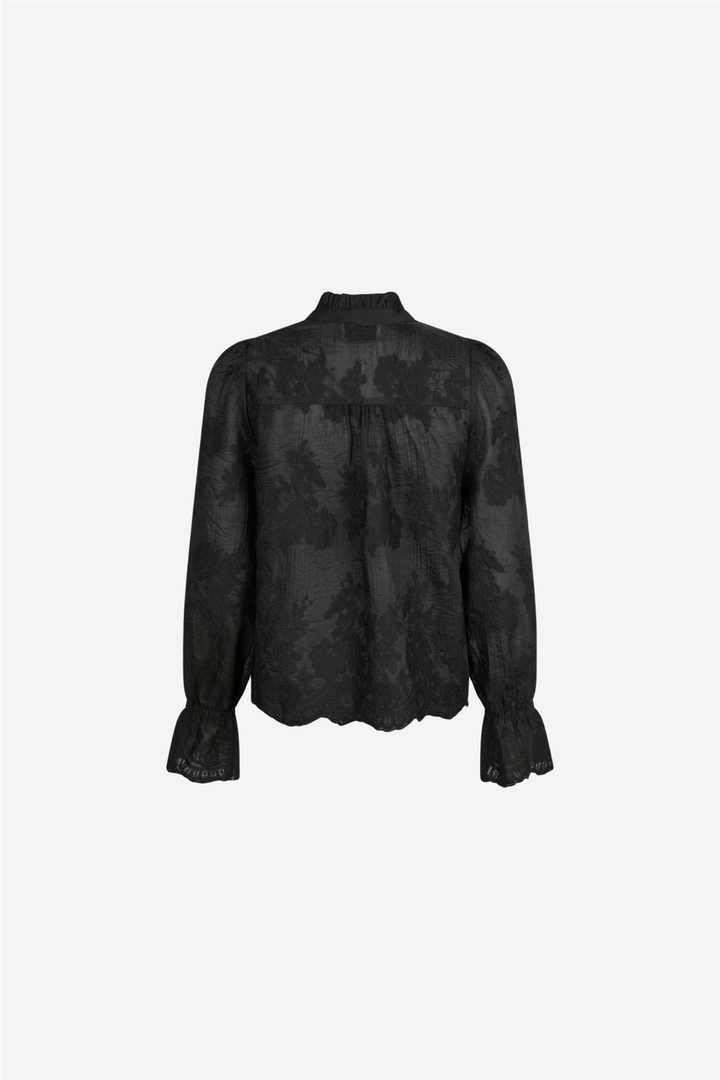 Amara Big Embroidery Blouse Black