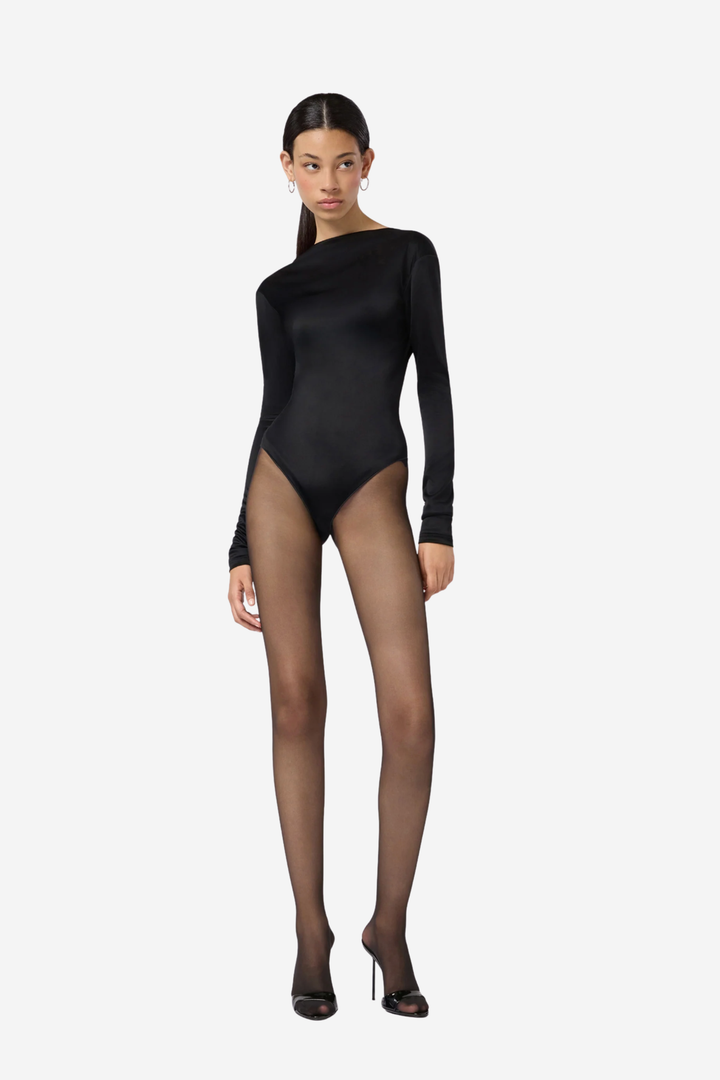 Sabrina Open Back Bodysuit Black