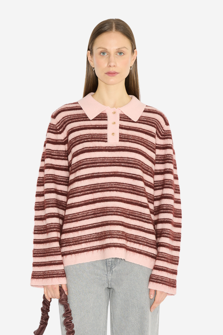 Olivia Wool Polo Lt. Pink Mix