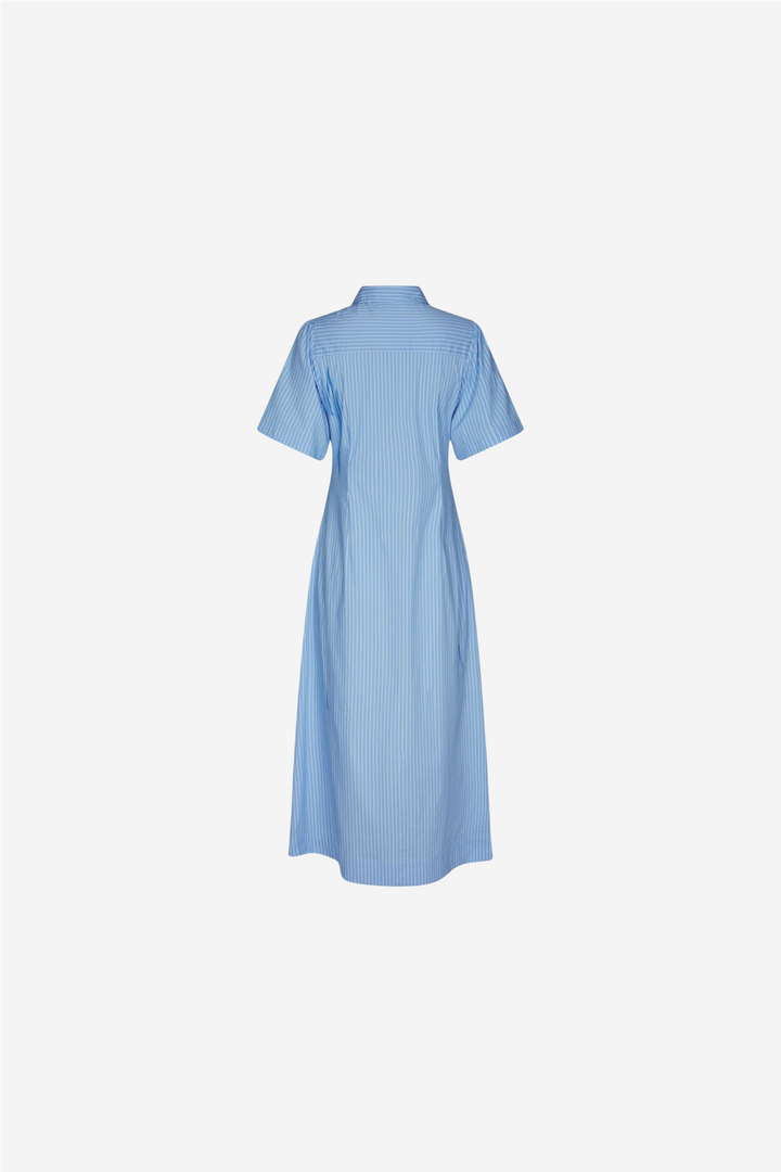 Baia Stripe Poplin Dress Light Blue