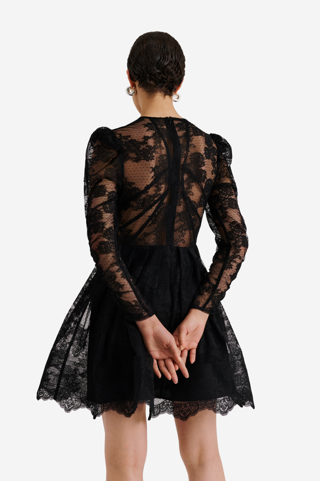 Leoni Lace Mini Dress Black