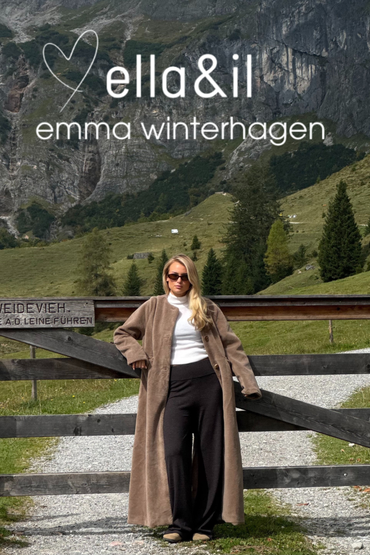 Emma Shearling Coat Mole Brown