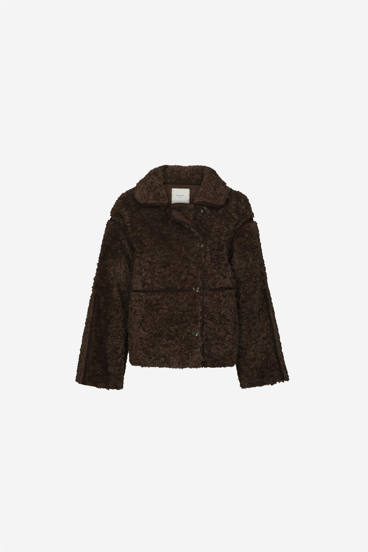 Castor Faux Fur Jacket Dark Brown