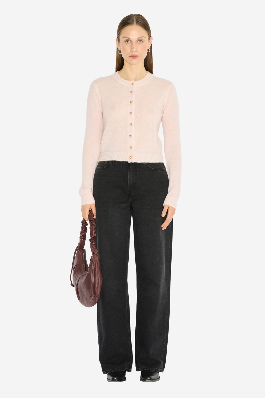 W. Cashmere Cardigan Lt. Pink