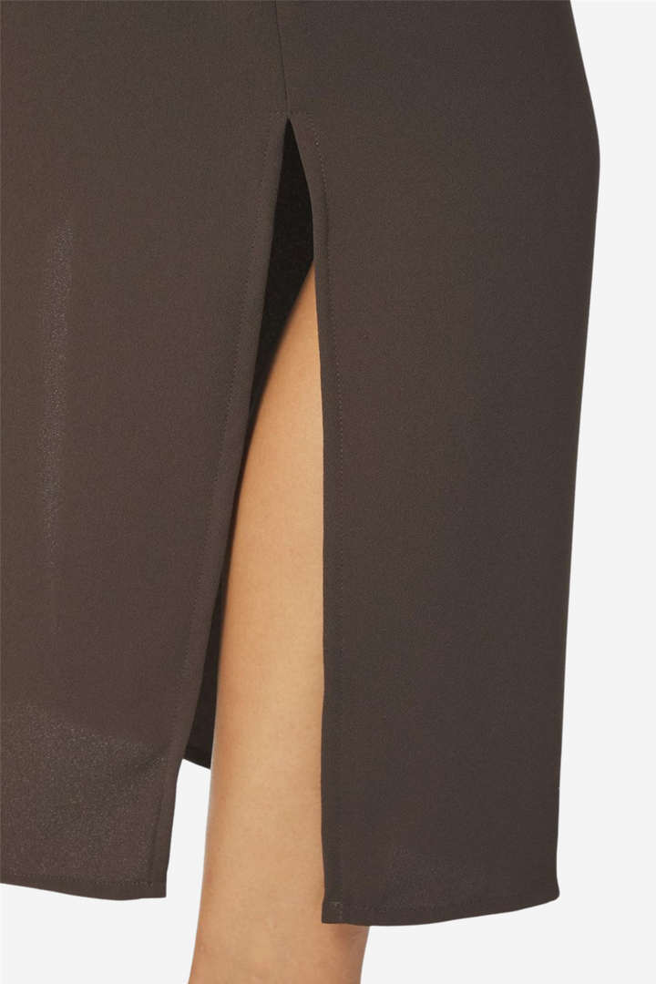 Miloine Drape Dress Dark Brown