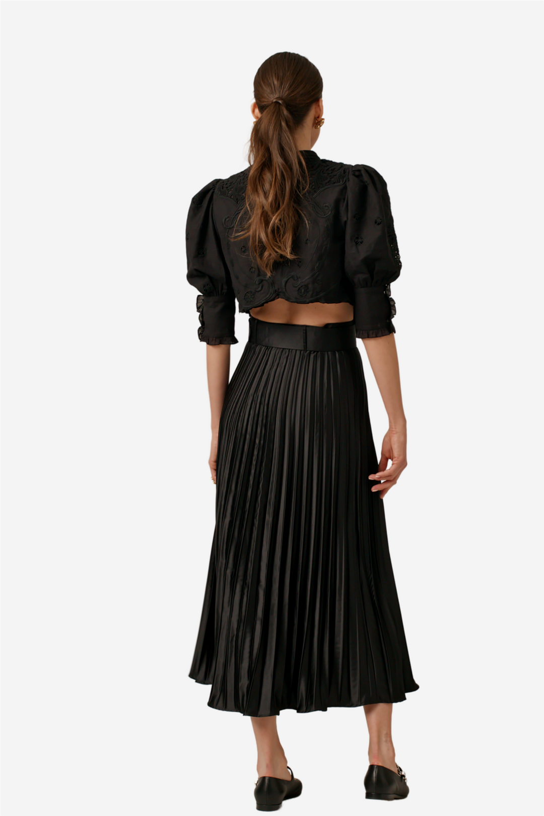 Linen Embroidery Jacket Black