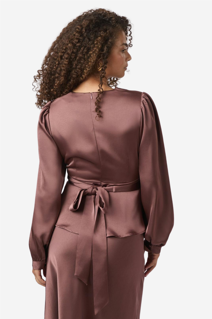 Rista Heavy Sateen Blouse Dark Rose
