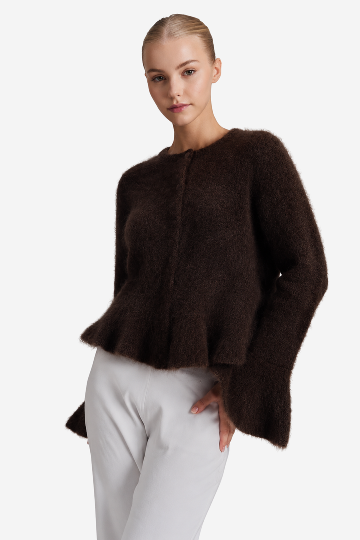 Maren Chunky Cardigan Dark Brown