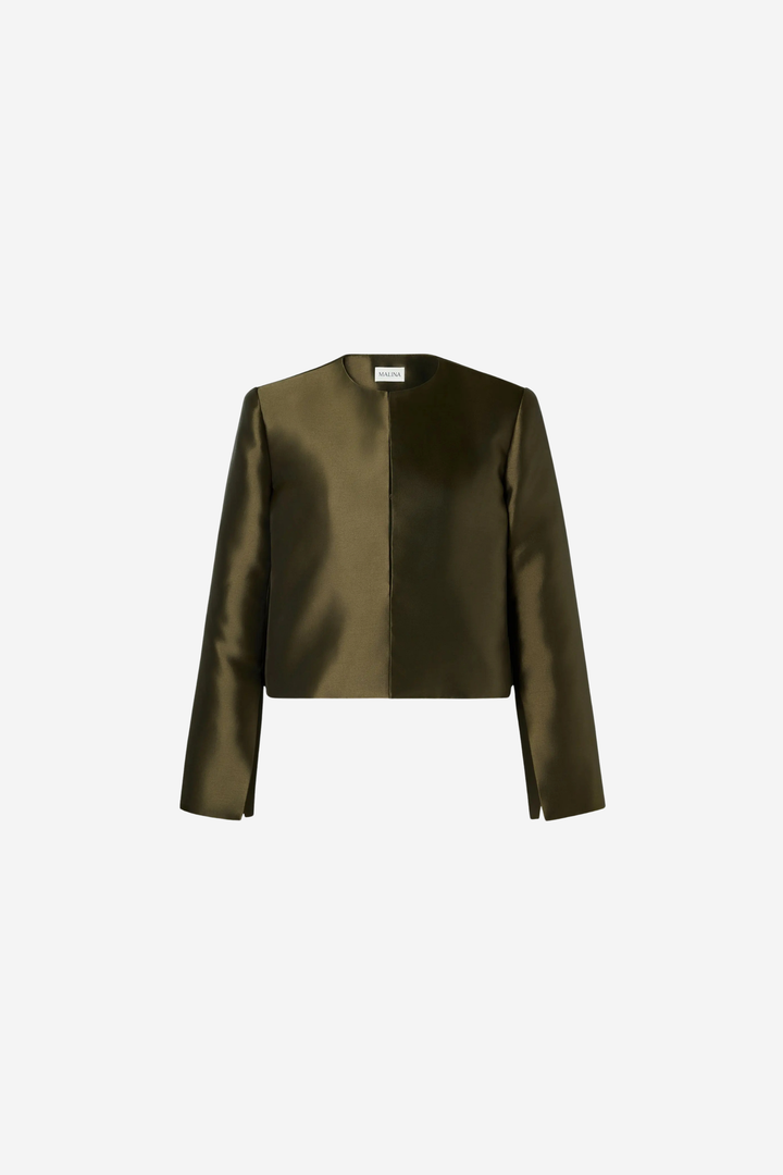 Ruthie Cropped Long Sleeve Blouse Olive