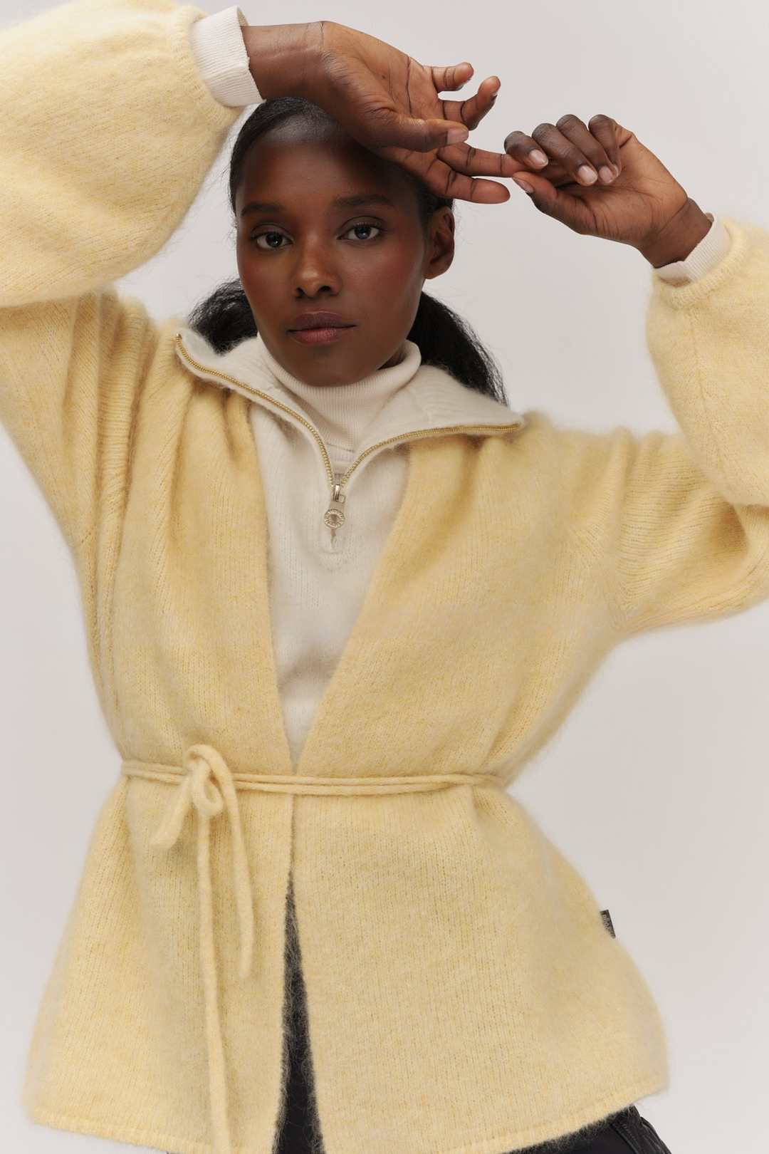Fredrikke Chunky Cardigan Yellow