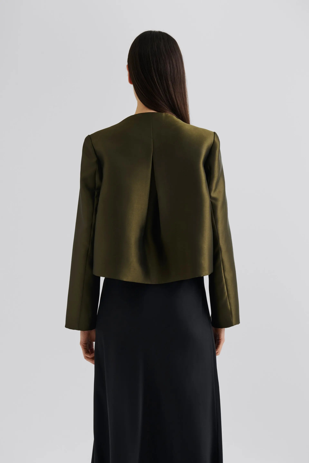 Ruthie Cropped Long Sleeve Blouse Olive