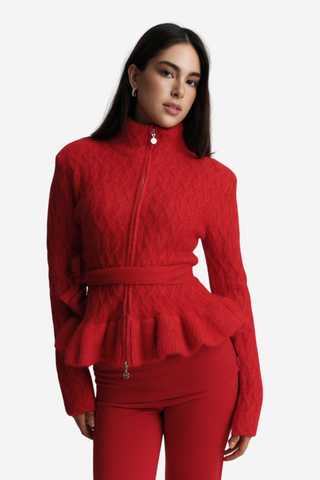 Lene Alpaca Cardigan Bright Red