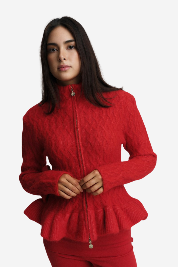 Lene Alpaca Cardigan Bright Red