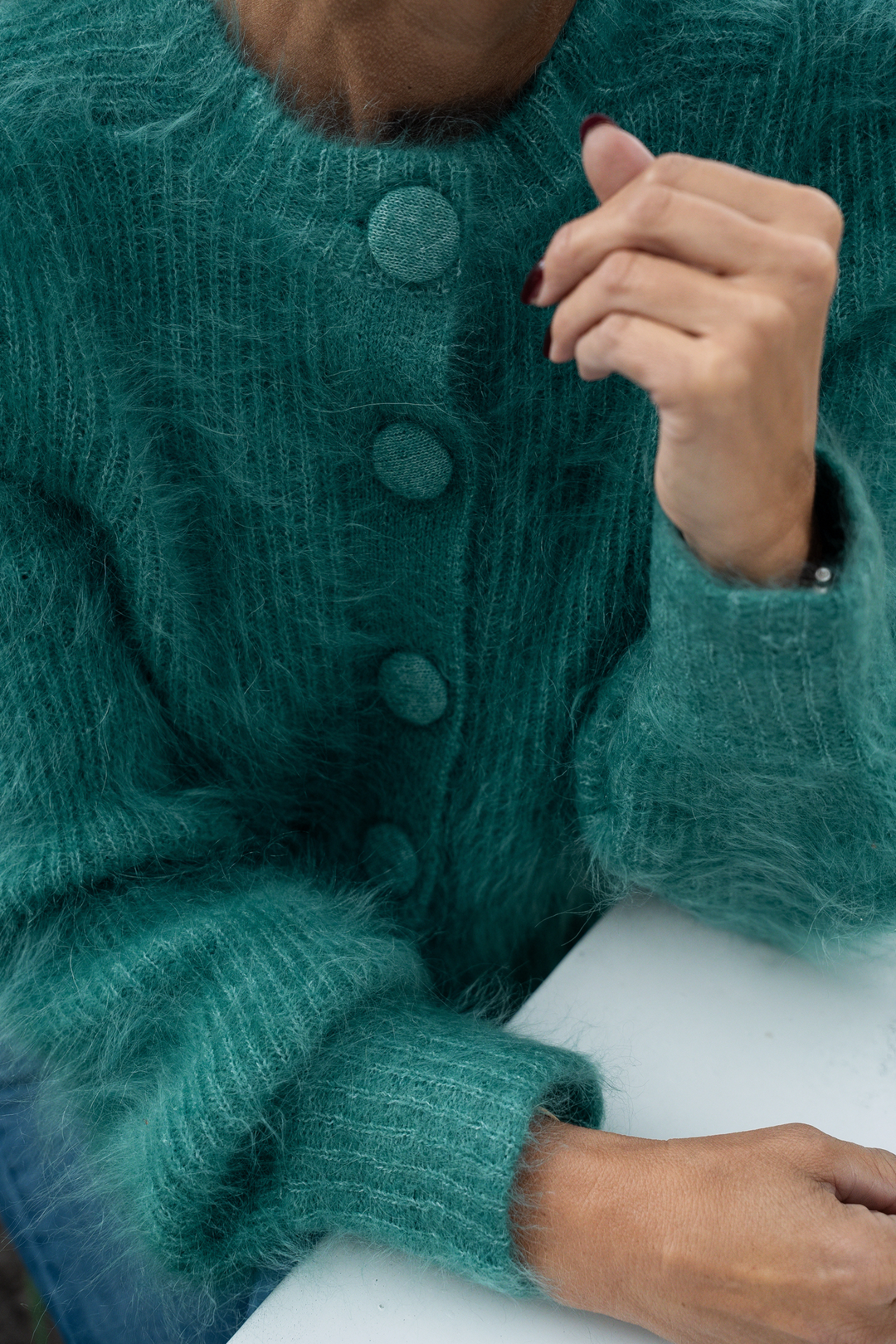 Maria Chunky Cardigan Frosty Spruce