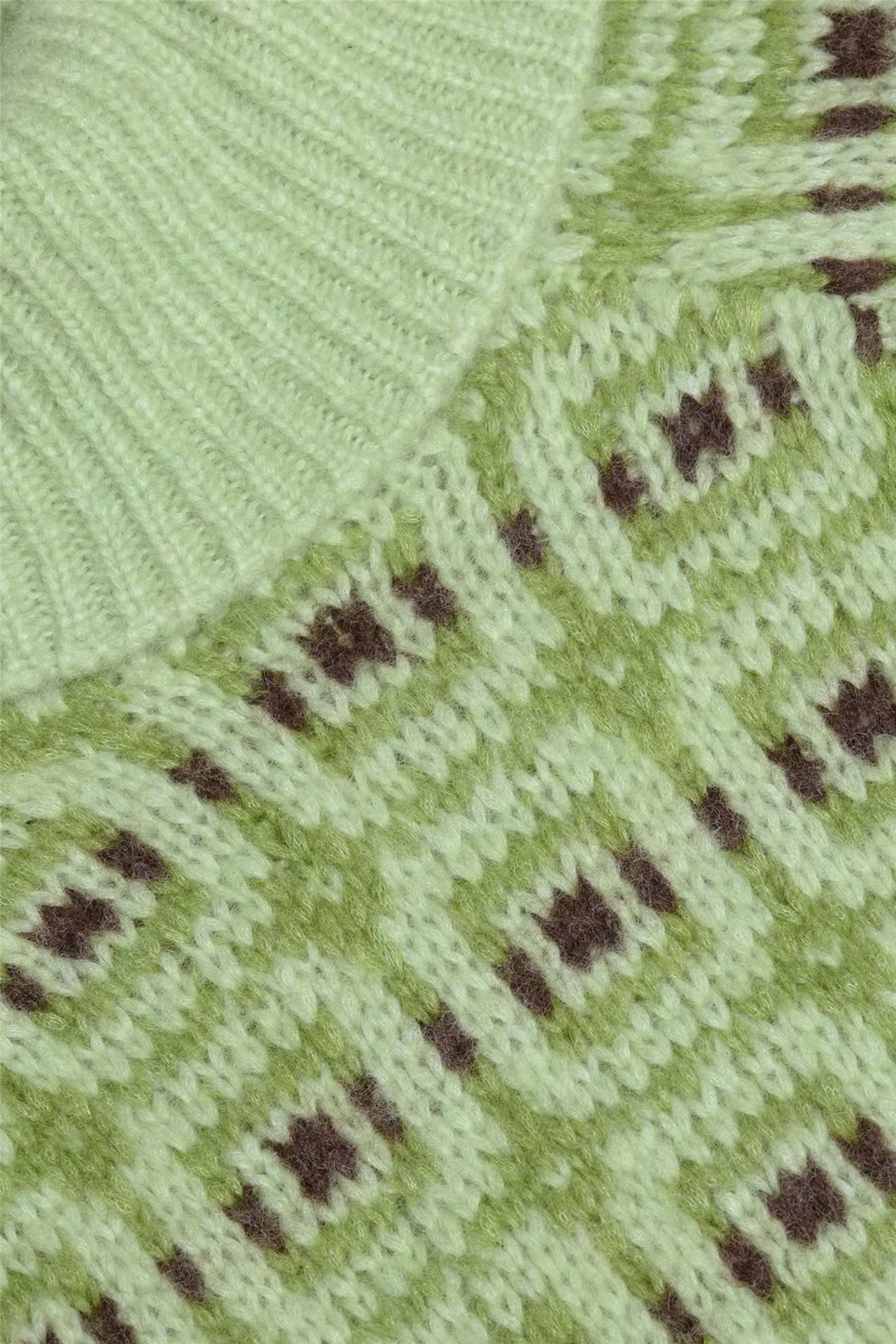 Norwegian Wool Turtleneck Green Mix