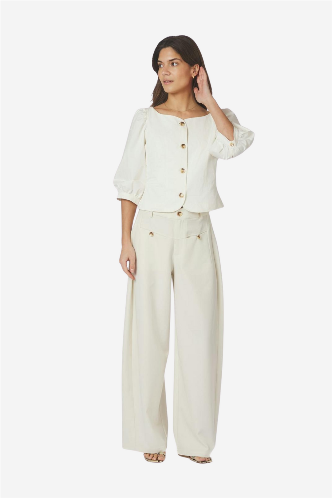 Jeannie Twill Blouse Off White