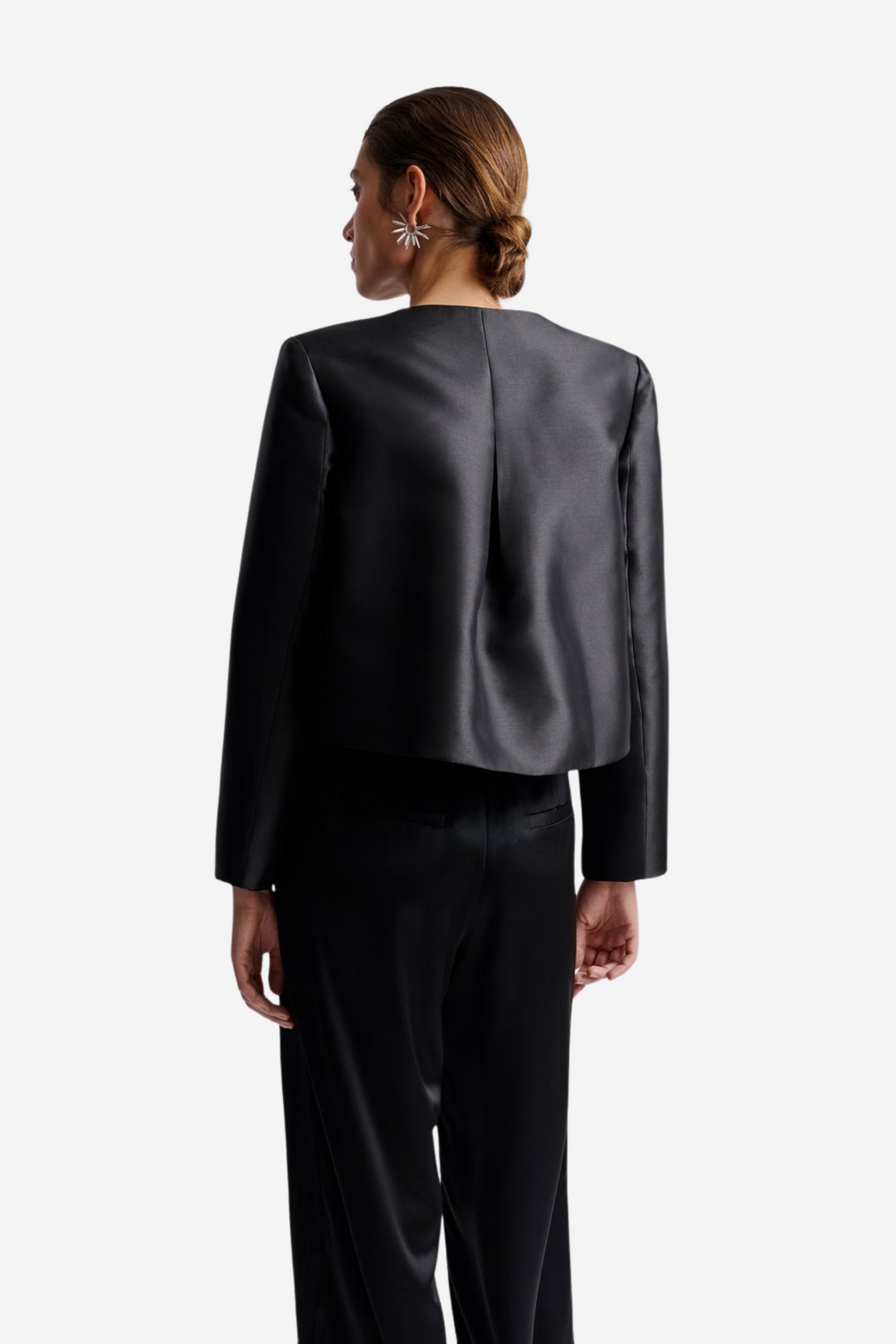 Ruthie Cropped Long Sleeve Blouse Black