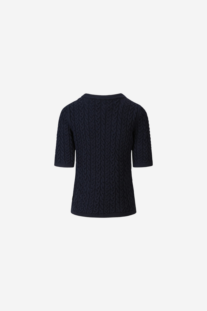 Jenna Chunky Cotton Top Navy