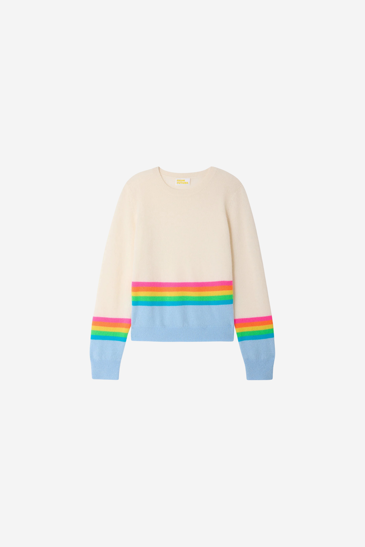 Crewneck Striped Sweater Baby Blue