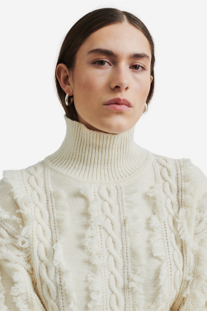 Authentic Knit T-Neck Eggnog