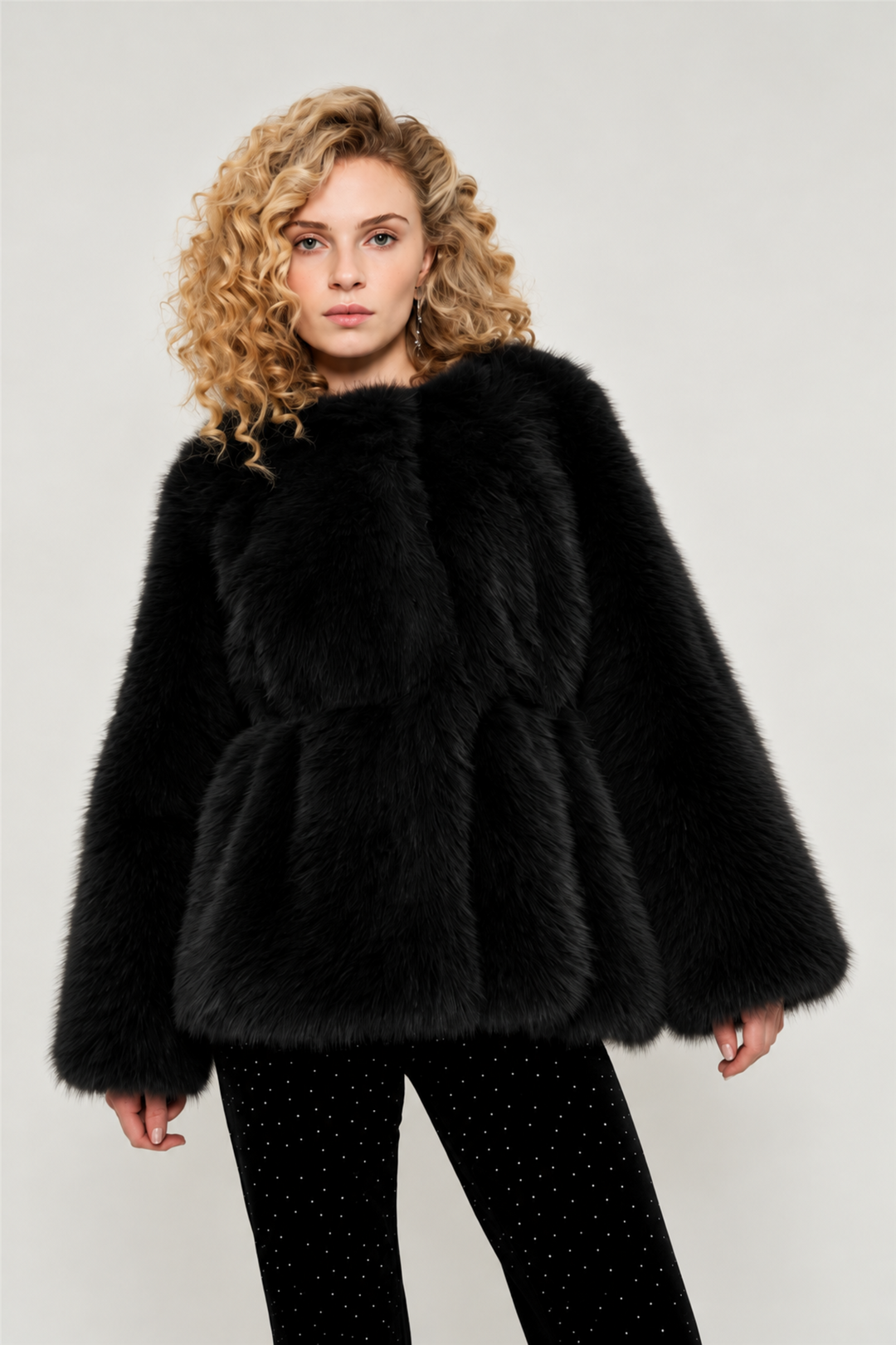 Grace Fake Fur Jacket Black