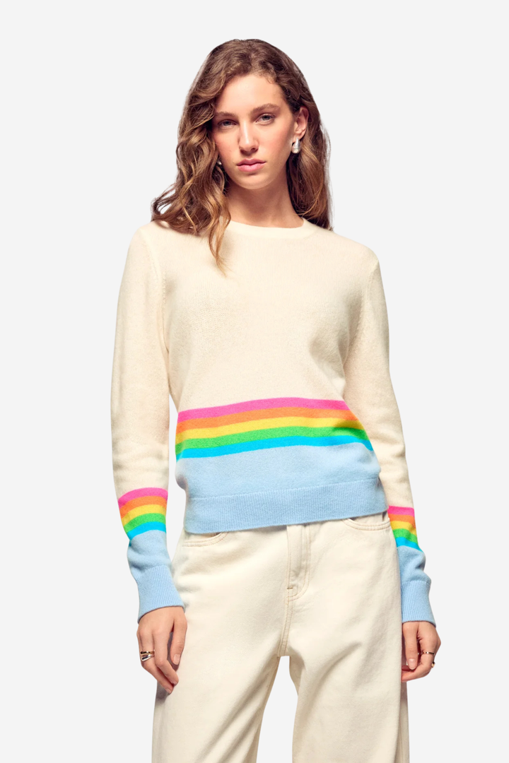 Crewneck Striped Sweater Baby Blue