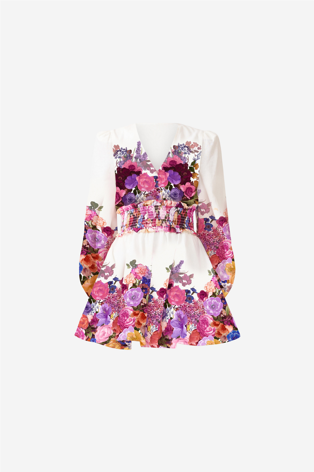 Alice Long Sleeve Mini Dress Ombre Floral