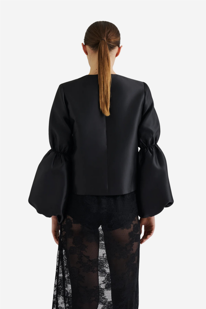 Cia Double Pouf Sleeve Blouse Black