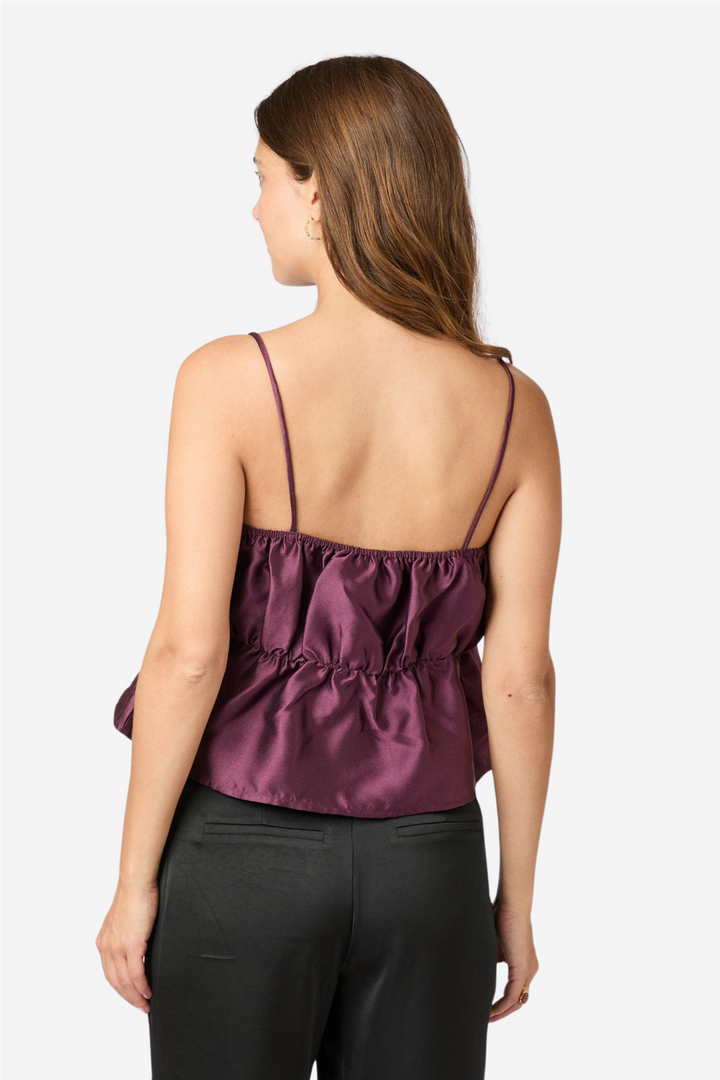 Tipton Dull Satin Top Burgundy