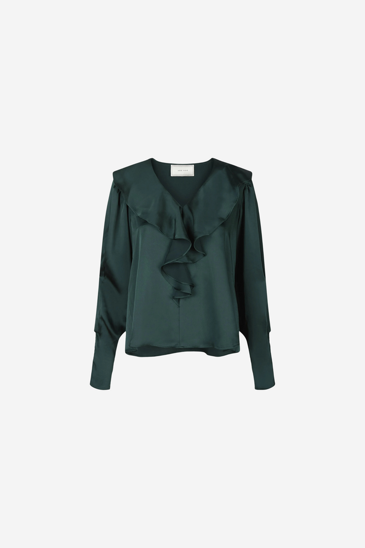 Sandie Sateen Blouse Dark Green