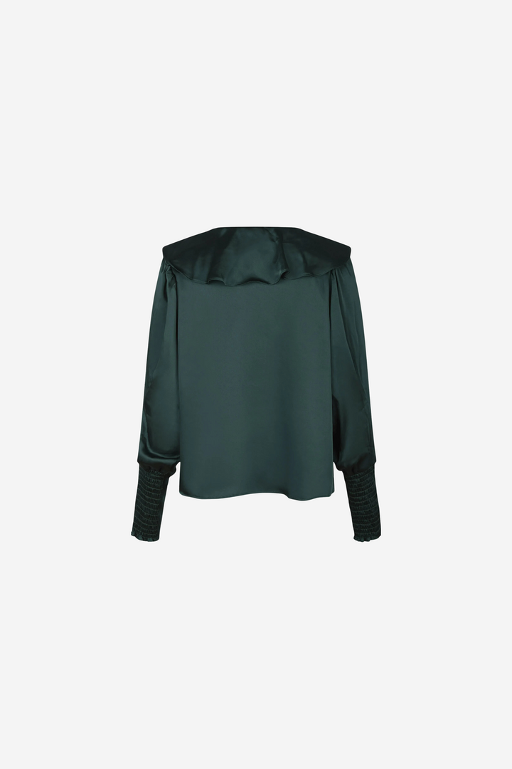 Sandie Sateen Blouse Dark Green