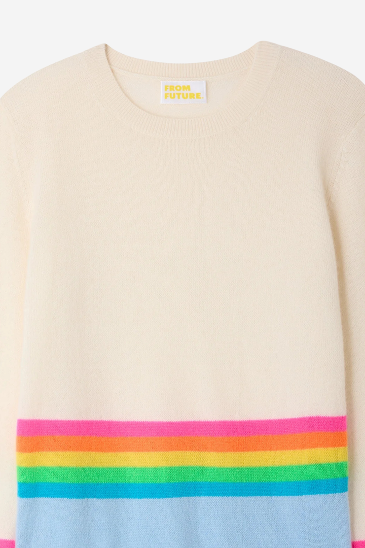 Crewneck Striped Sweater Baby Blue