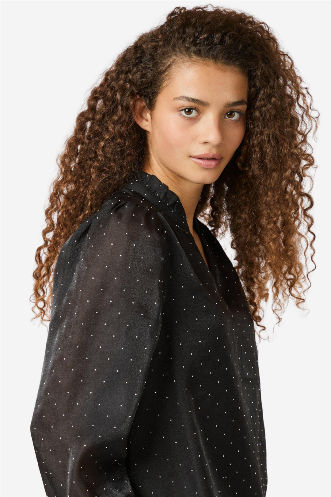 Amara Bedazzled Blouse Black