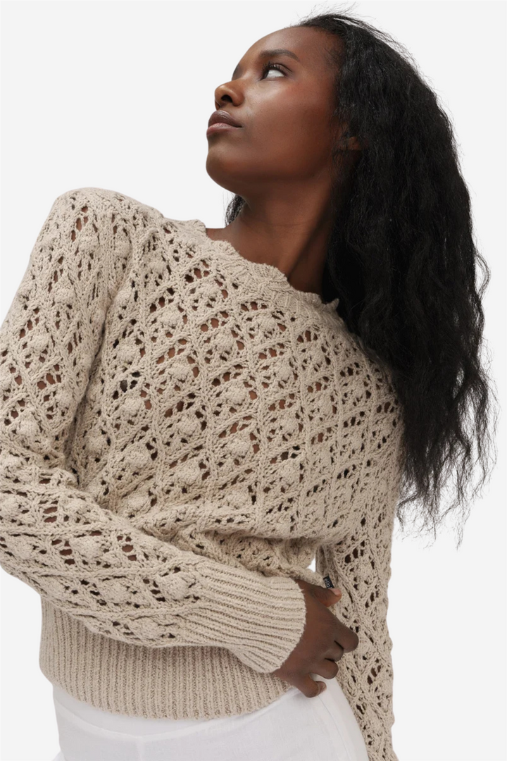 Lea cotton sweater chickpea beige