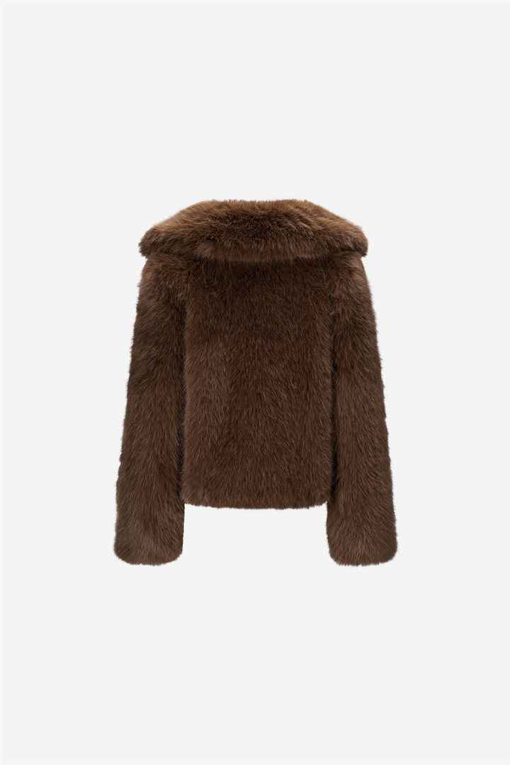 Sofia Fake Fur Jacket Brown