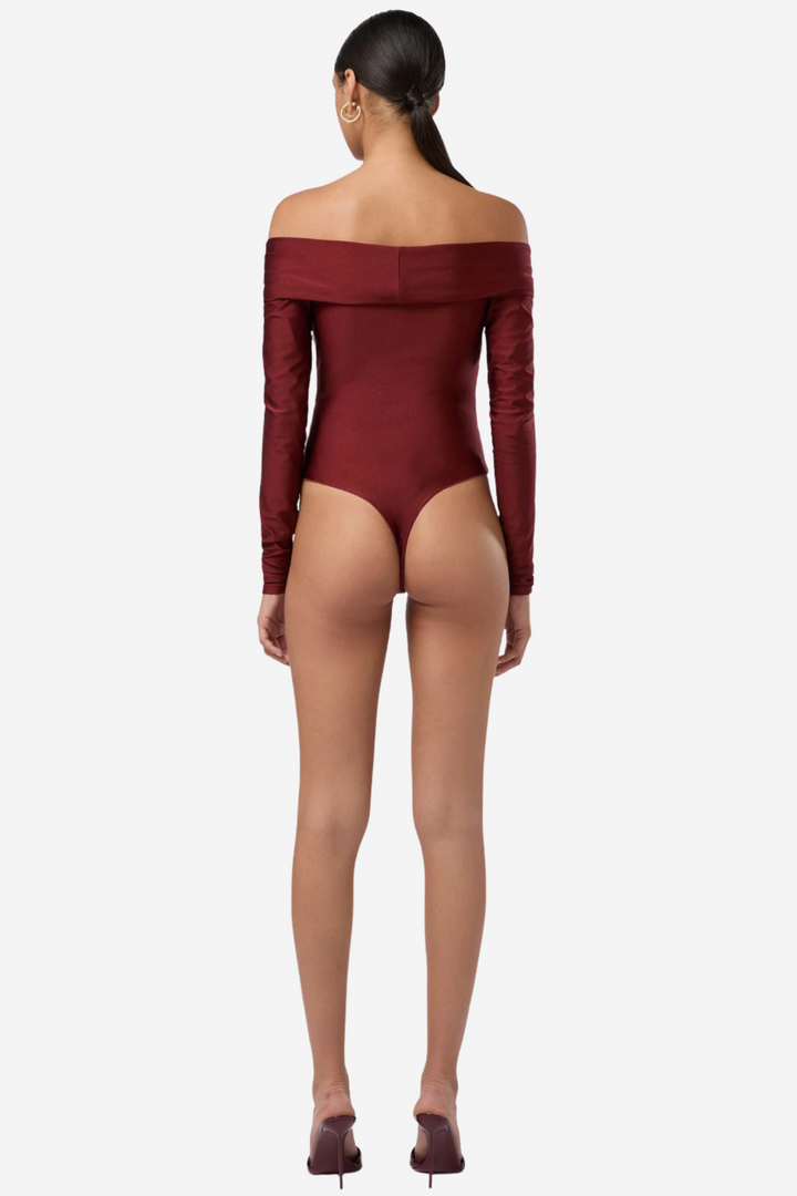 Kendall Bodysuit Off-Shoulder Burgundy